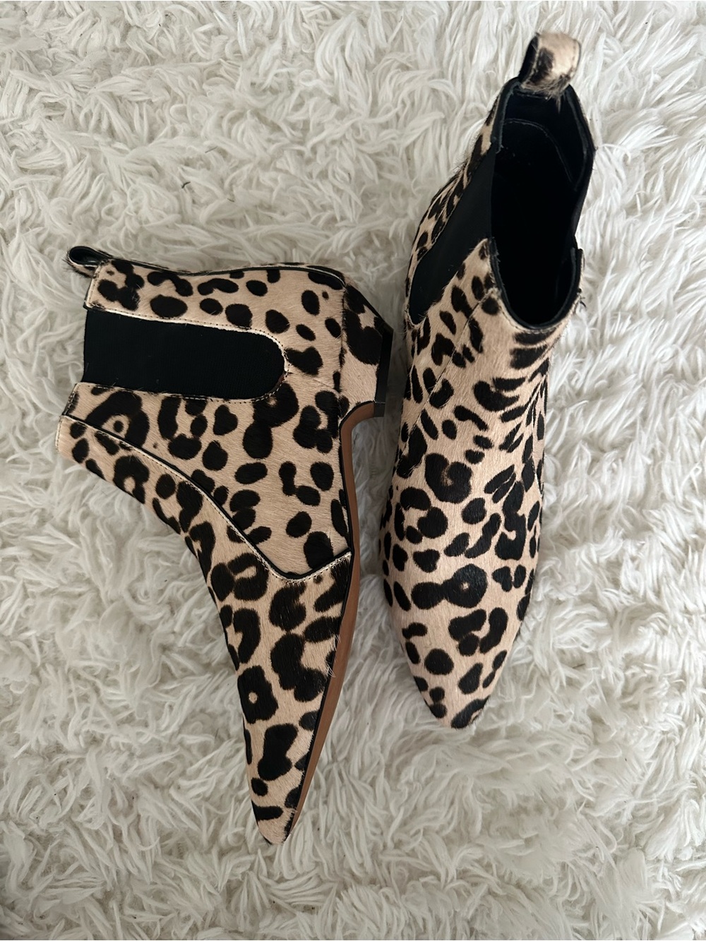 Leopard Print Pointed Ankle Boots